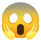 faccina terrorizzata + cuore grigio