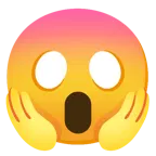 faccina terrorizzata + cuore rosa
