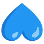 upside-down face + blue heart