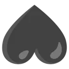 upside-down face + black heart