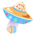 จานบิน + คัพเค้ก