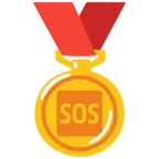 Goldmedaille + SOS-Zeichen