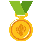 medal za 1. miejsce + kaktus