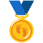 medal za 1. miejsce + ślady stóp