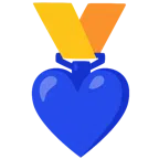 medal za 1. miejsce + niebieskie serce