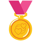 medal za 1. miejsce + wirujące serca