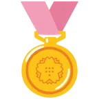 medal za 1. miejsce + biały kwiat