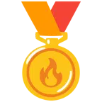 medal za 1. miejsce + ogień