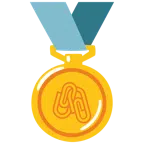 Goldmedaille + verhakte Büroklammern