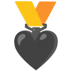 medal za 1. miejsce + czarne serce