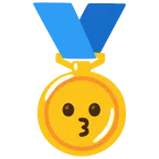 Goldmedaille + küssendes Gesicht