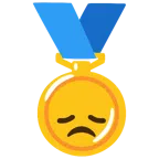 medal za 1. miejsce + rozczarowana twarz