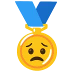 medal za 1. miejsce + zmartwiona twarz