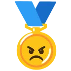 medal za 1. miejsce + zagniewana twarz