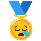 Goldmedaille + schläfriges Gesicht