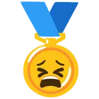 medal za 1. miejsce + zmęczona twarz