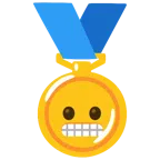 medal za 1. miejsce + twarz z grymasem