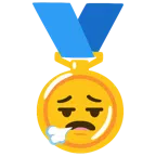 medal za 1. miejsce + twarz wypuszczająca powietrze