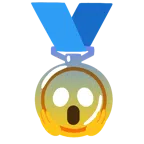 medal za 1. miejsce + twarz krzycząca ze strachu