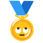 medal za 1. miejsce + twarz przewracająca oczami
