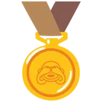 medal za 1. miejsce + małpa zasłaniająca oczy