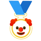 medal za 1. miejsce + twarz klauna