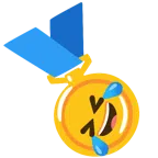 Goldmedaille + sich vor Lachen auf dem Boden wälzen
