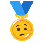 medal za 1. miejsce + twarz kłamcy