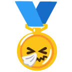 medal za 1. miejsce + kichająca twarz