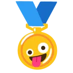 medal za 1. miejsce + szalona twarz