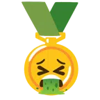 medal za 1. miejsce + wymiotująca twarz