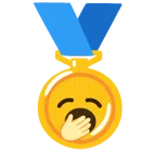 medal za 1. miejsce + ziewająca twarz