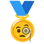 medal za 1. miejsce + twarz z monoklem