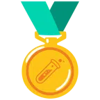 Goldmedaille + Reagenzglas