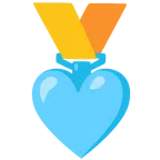 medal za 1. miejsce + jasnoniebieskie serce