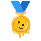 Goldmedaille + schmelzendes Gesicht
