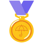 Goldmedaille + Regenschirm
