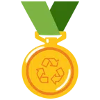 Goldmedaille + Recycling-Symbol