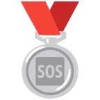 Silbermedaille + SOS-Zeichen
