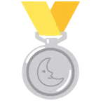Silbermedaille + Mondsichel mit Gesicht rechts