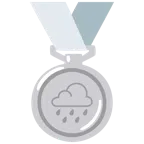 Silbermedaille + Wolke mit Regen