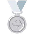 Silbermedaille + Wolke mit Blitz