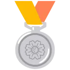 Silbermedaille + gelbe Blüte