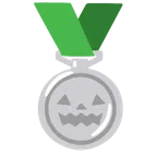 Silbermedaille + Halloweenkürbis