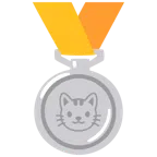 Silbermedaille + Katzengesicht