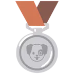 Silbermedaille + Hundegesicht