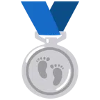 Silbermedaille + Fußabdrücke