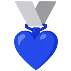 Silbermedaille + blaues Herz