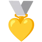 Silbermedaille + gelbes Herz