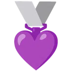Silbermedaille + lila Herz